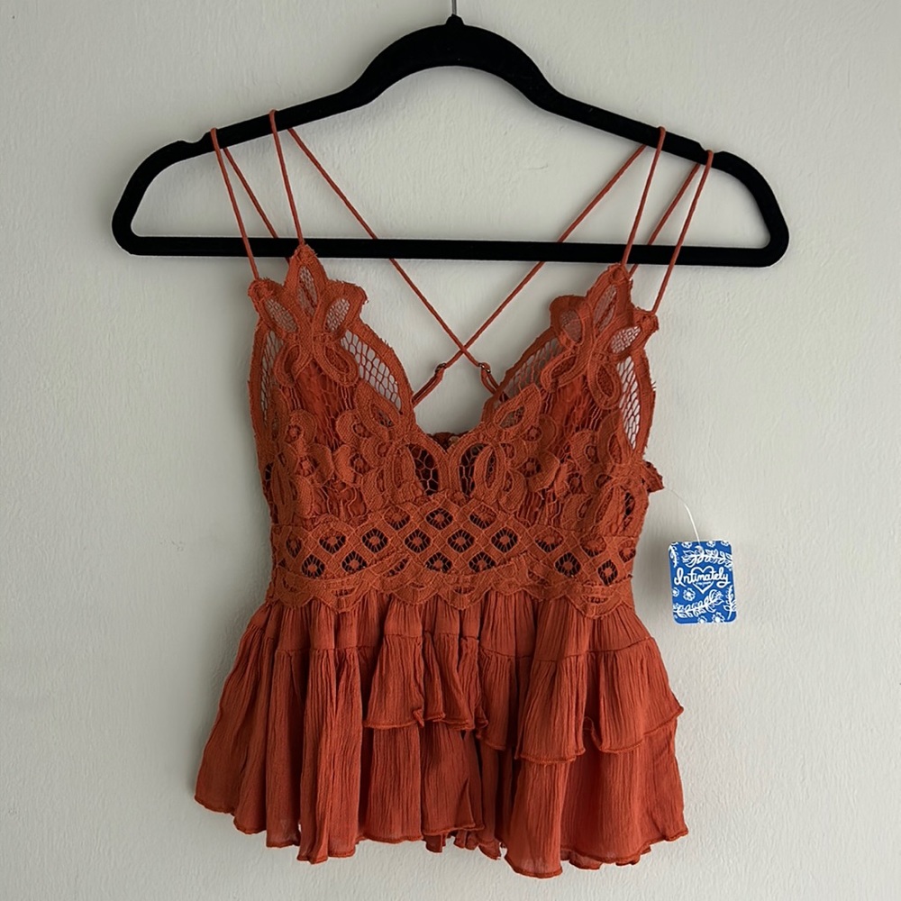 NWT Intimately Free People Adella Cami Winding Roads Burnt Orange XS